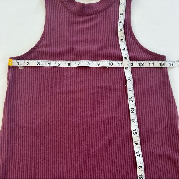 Love Fire Plum Ribbed Halter Keyhole Open Back Swing Dress Size S - Picture 10 of 10